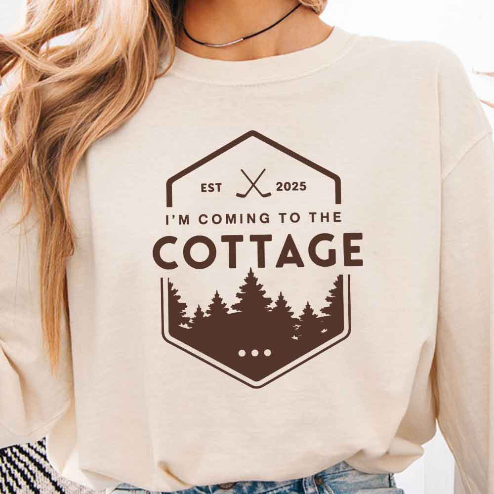 Im Coming To The Cottage Comfort Colors Long Sleeve Hockey Romance BookTok Shirt