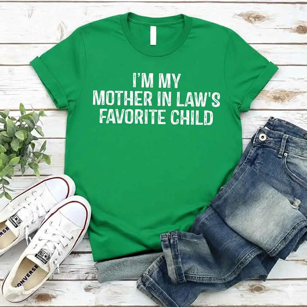 Funny Mother In Law Favorite Child T Shirt Gift For Family Gatherings Adorb Custom Tees