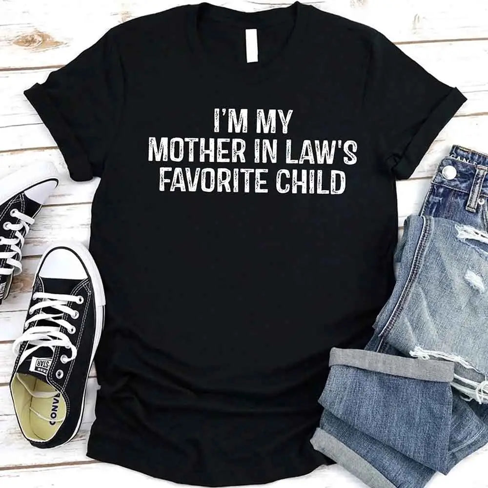 Funny Mother In Law Favorite Child T Shirt Gift For Family Gatherings Adorb Custom Tees
