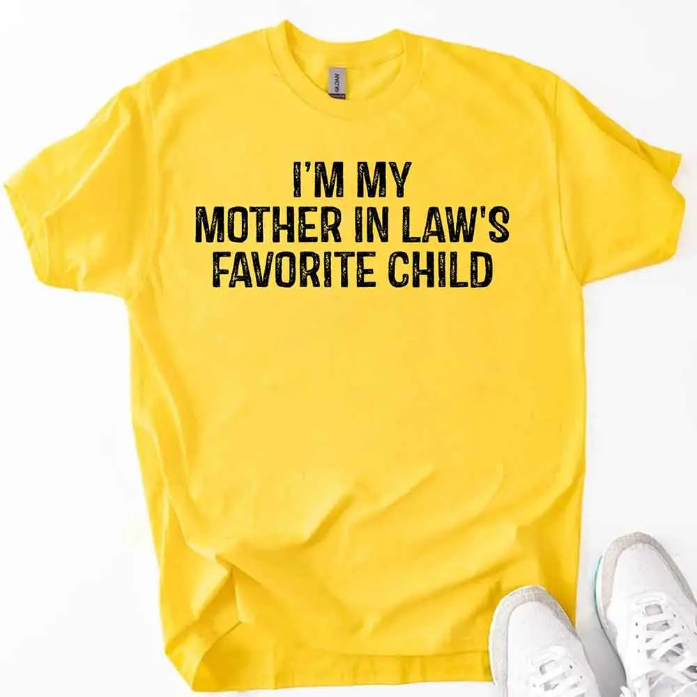 Funny Mother In Law Favorite Child T Shirt Gift For Family Gatherings Adorb Custom Tees