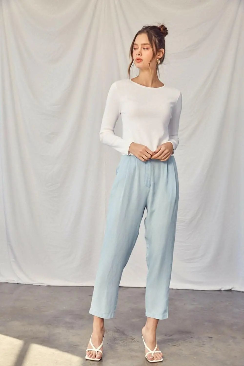 Idem Ditto Twisted Backless Long Sleeve Knit Top - Love Salve 