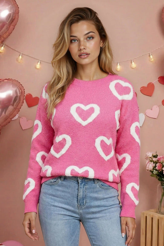 All over Heart knit sweater Miss Sparkling
