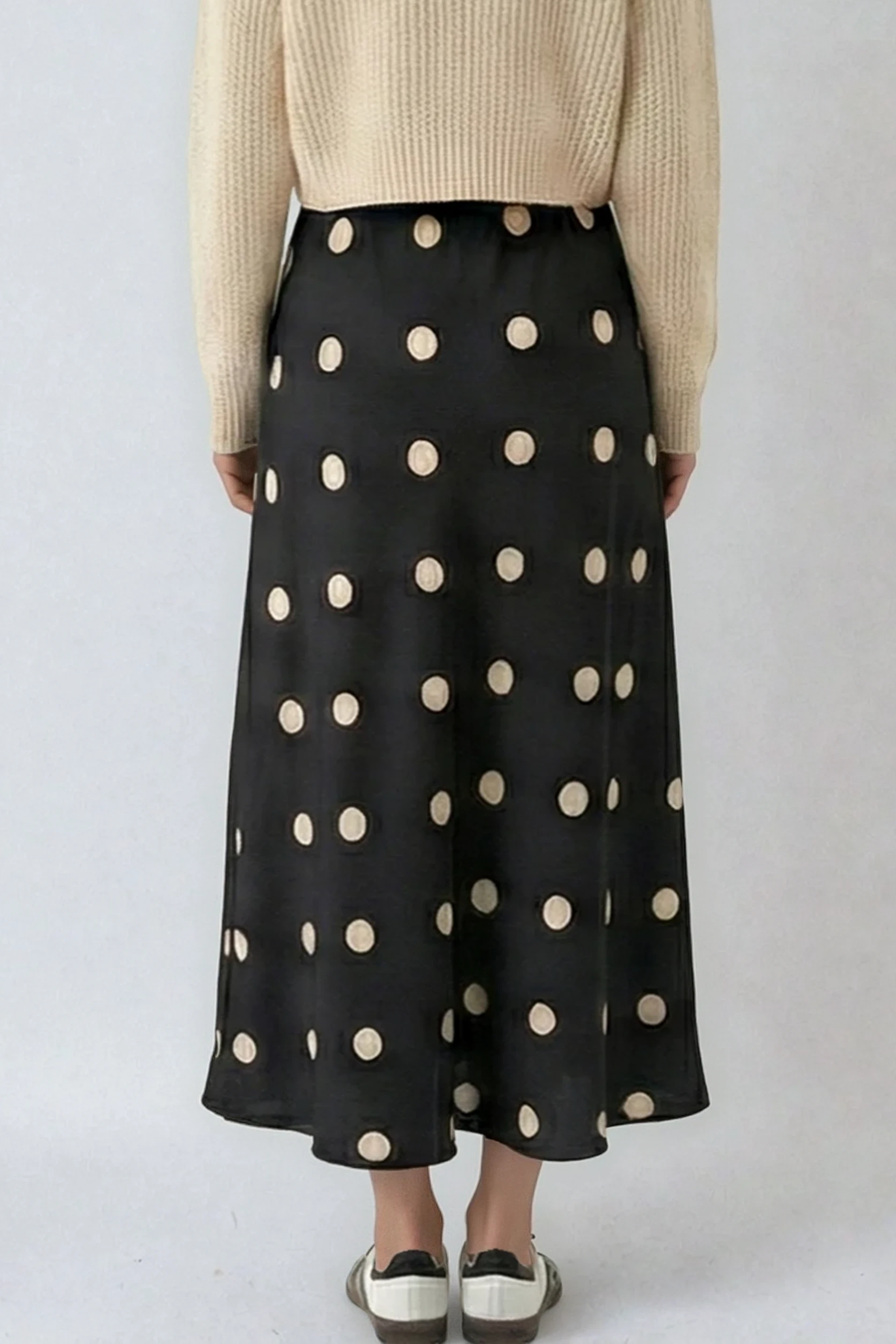 Vintage Polka Dot Midi Skirt