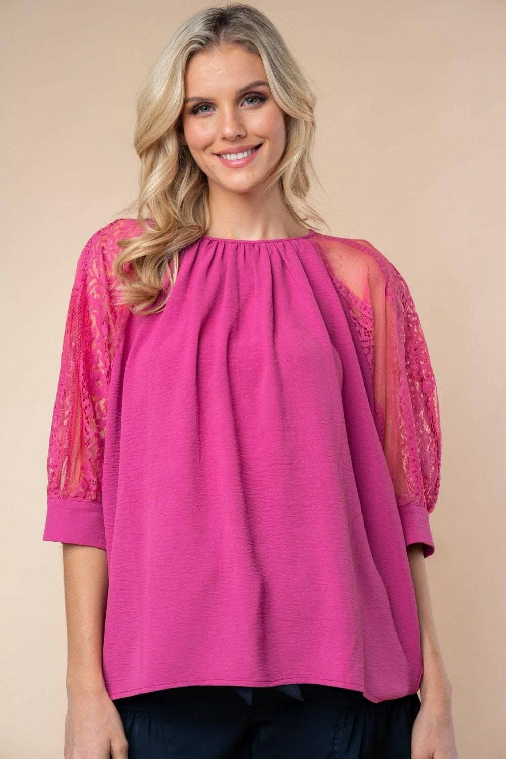 Ivory Lace Detailed Sheer Blouse 