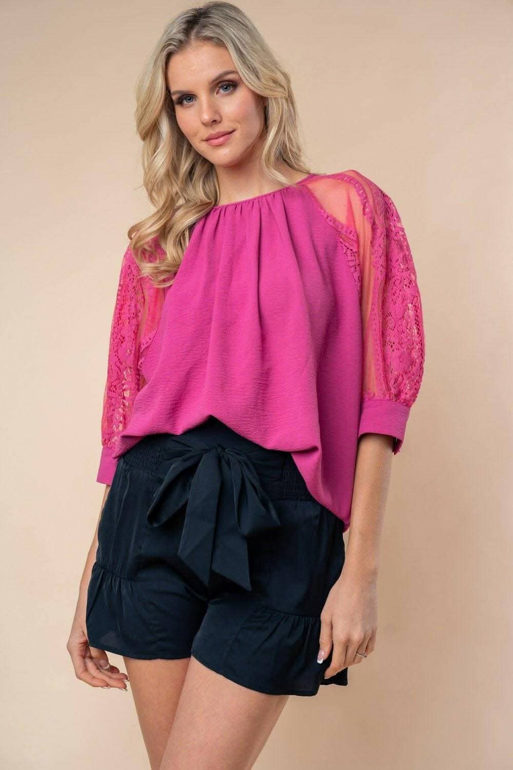 Ivory Lace Detailed Sheer Blouse 