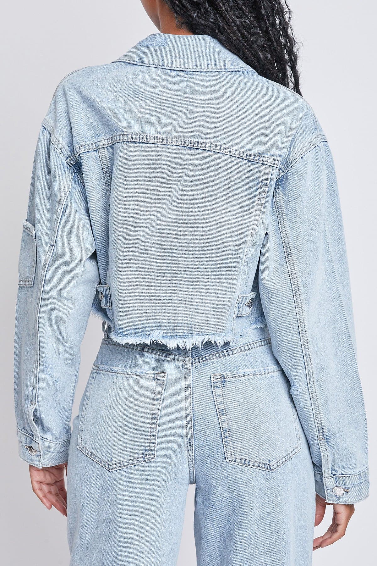 Women's Cropped Denim Jacket YMI JEANS