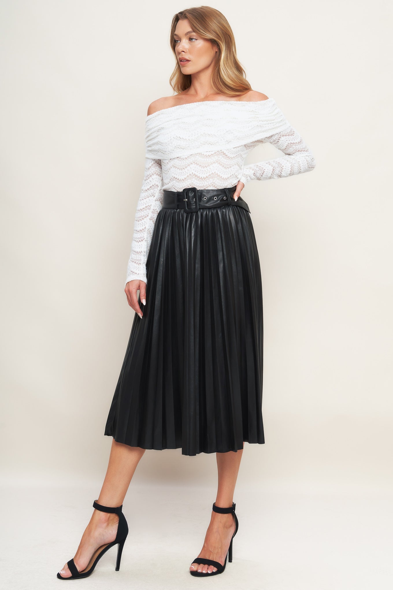 YOU FILL MY LIFE WITH LEATHER MIDI SKIRT Flying Tomato