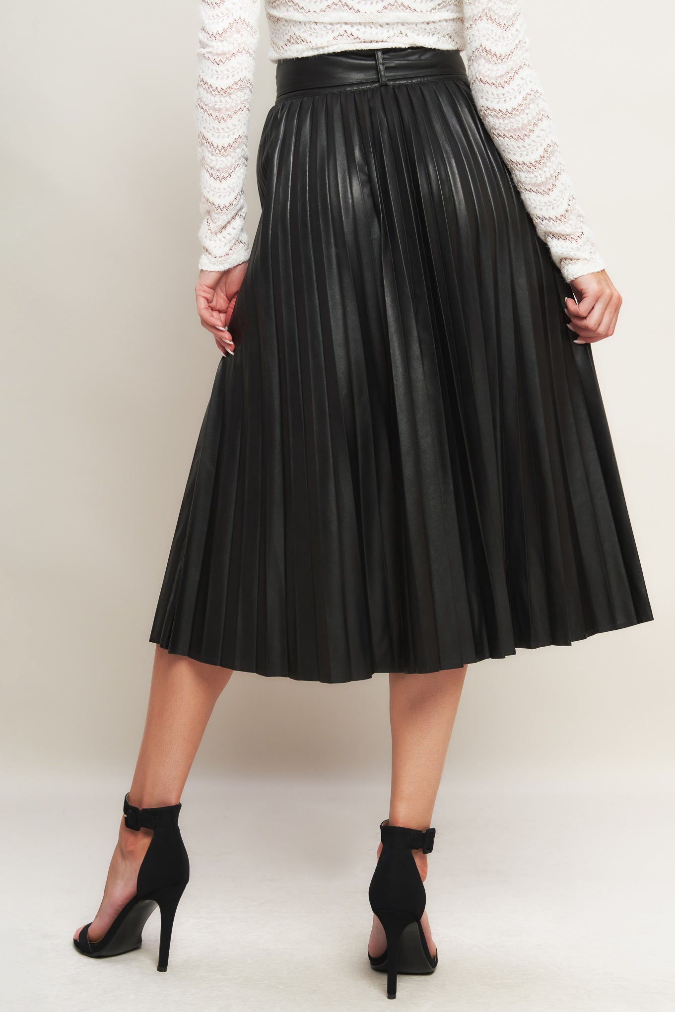 YOU FILL MY LIFE WITH LEATHER MIDI SKIRT Flying Tomato