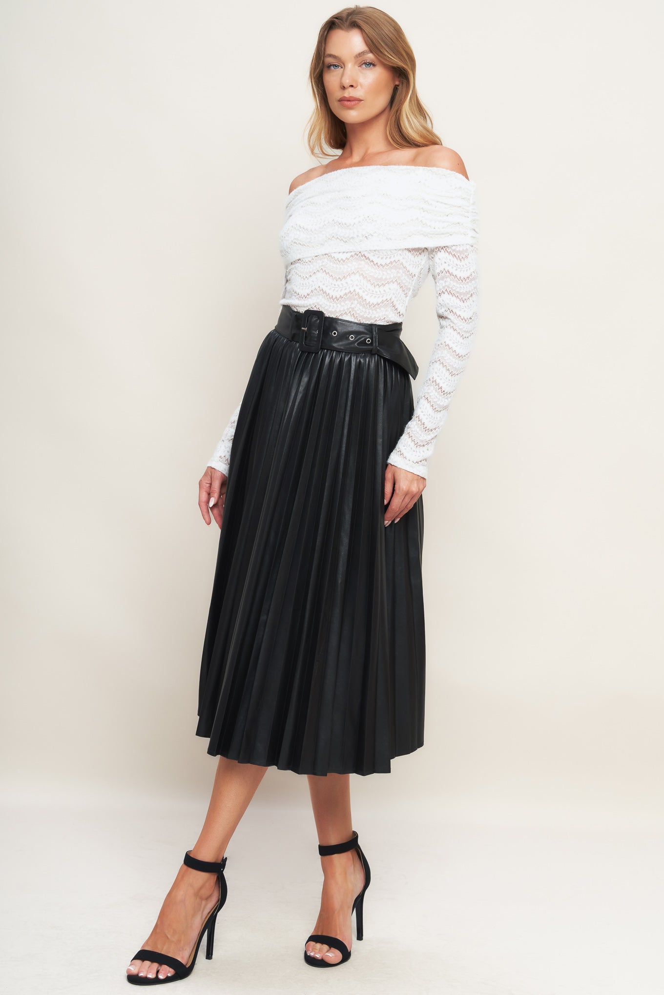 YOU FILL MY LIFE WITH LEATHER MIDI SKIRT Flying Tomato