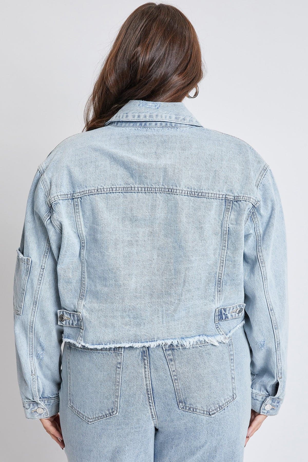 Women's Plus Cropped Denim Jacket YMI JEANS