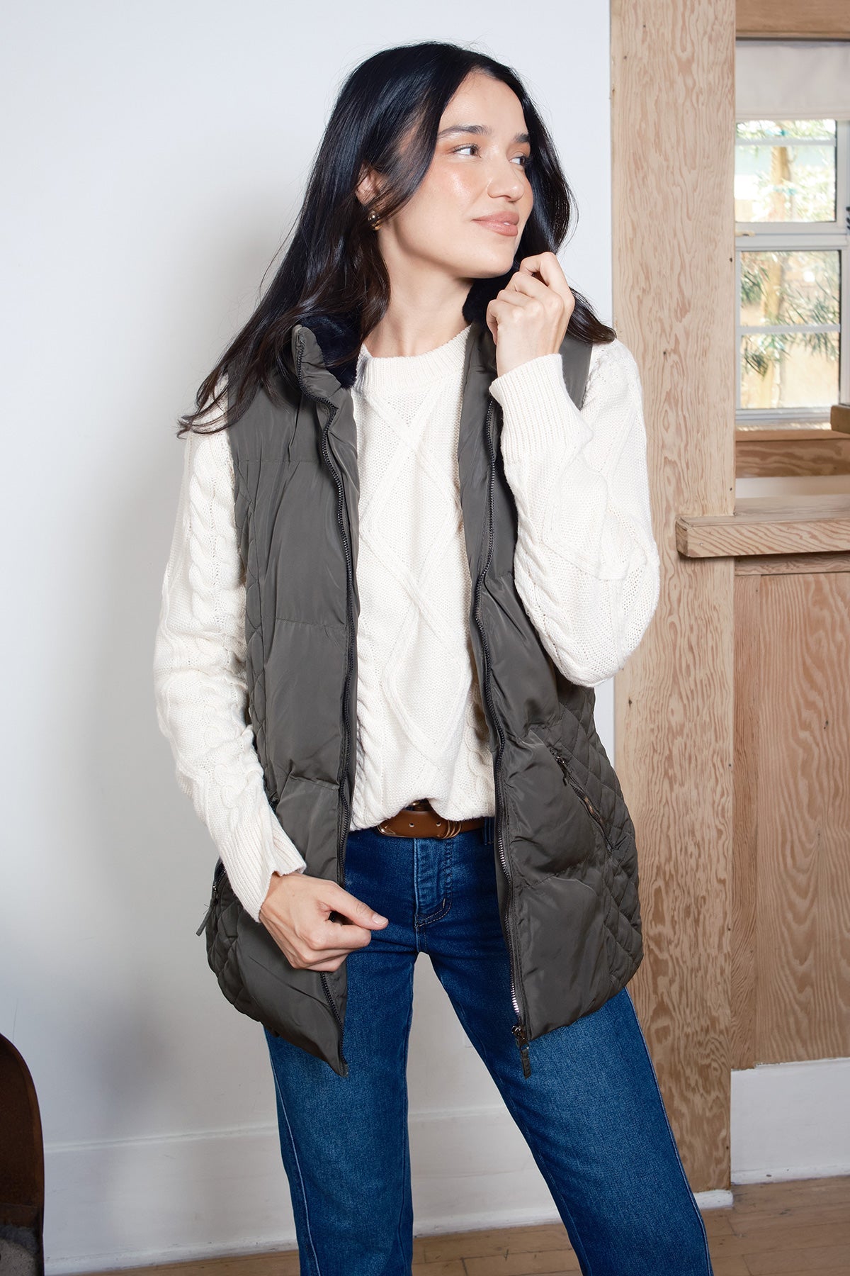 Jackets Faux Fur Puffer Vest