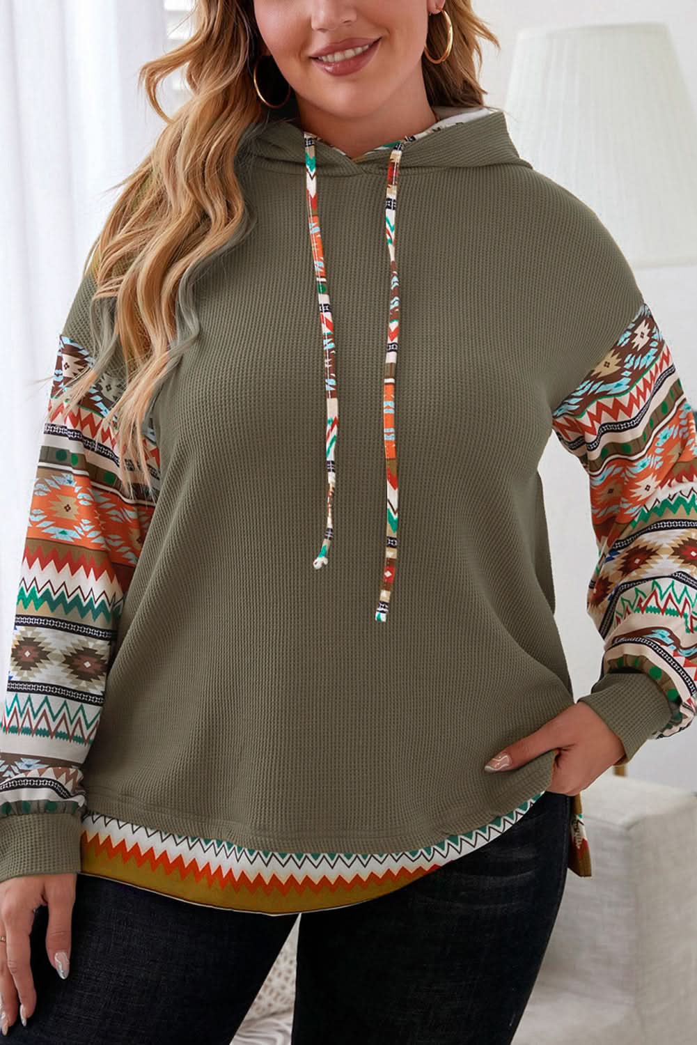 Jungle Green Plus Size Hoodie 