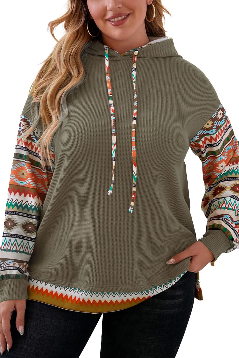 Jungle Green Plus Size Hoodie 
