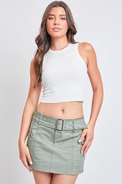 YMI JEANS: Belted Mini Cargo Skirt