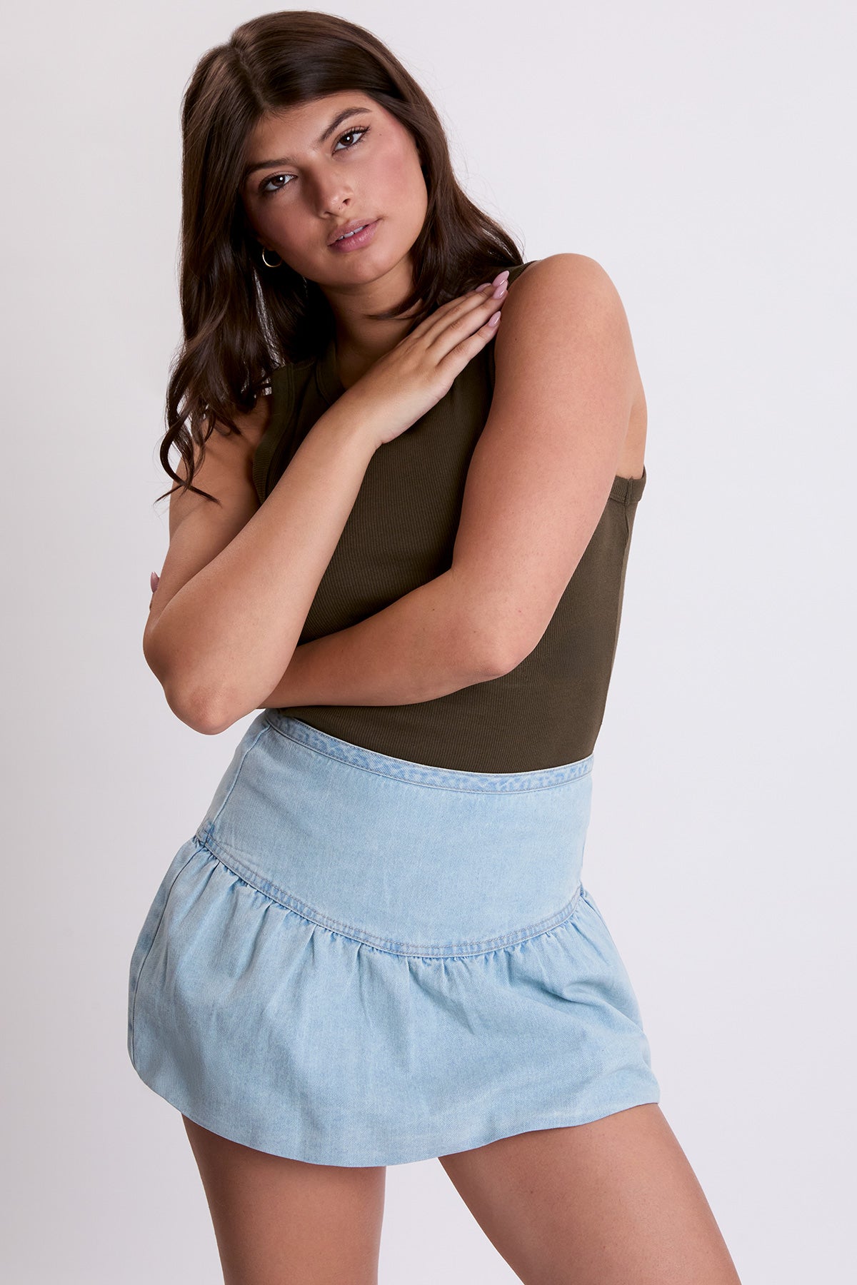 YMI JEANS: Balloon Hem Mini Skirt