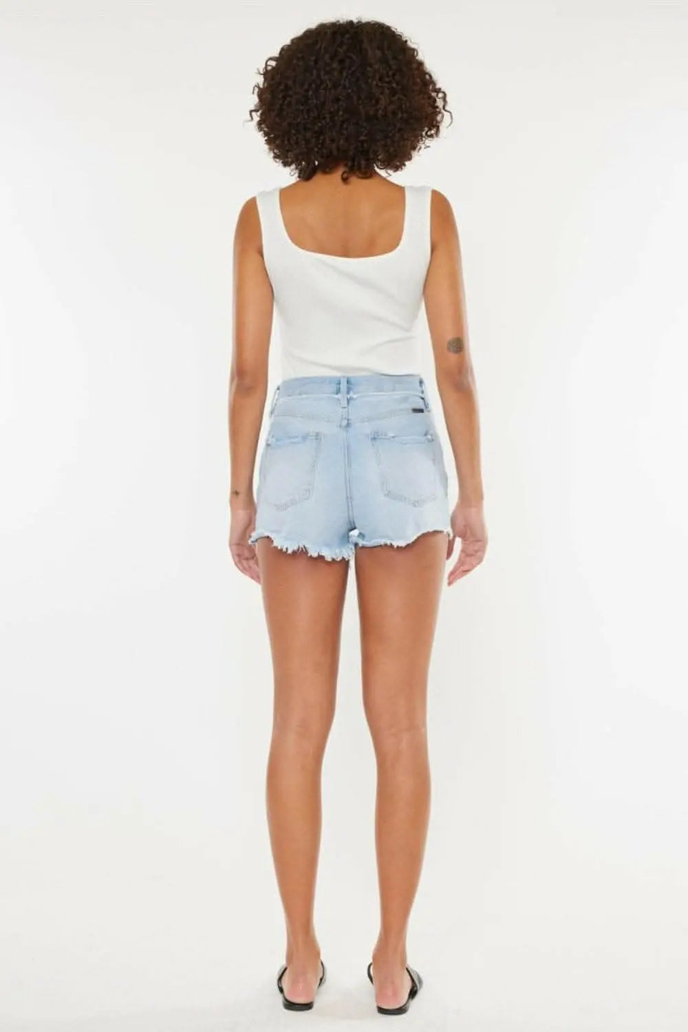 Kancan button-fly distressed shorts - Love Salve 