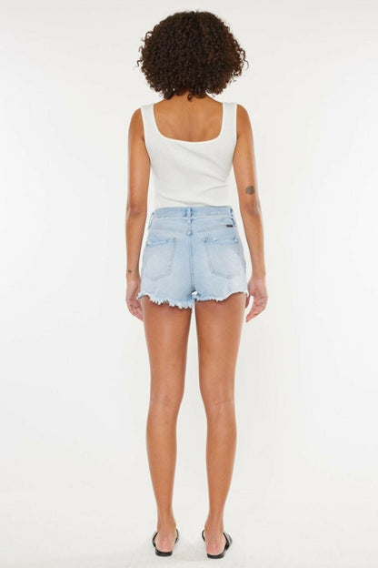 Kancan button-fly distressed shorts - Love Salve 