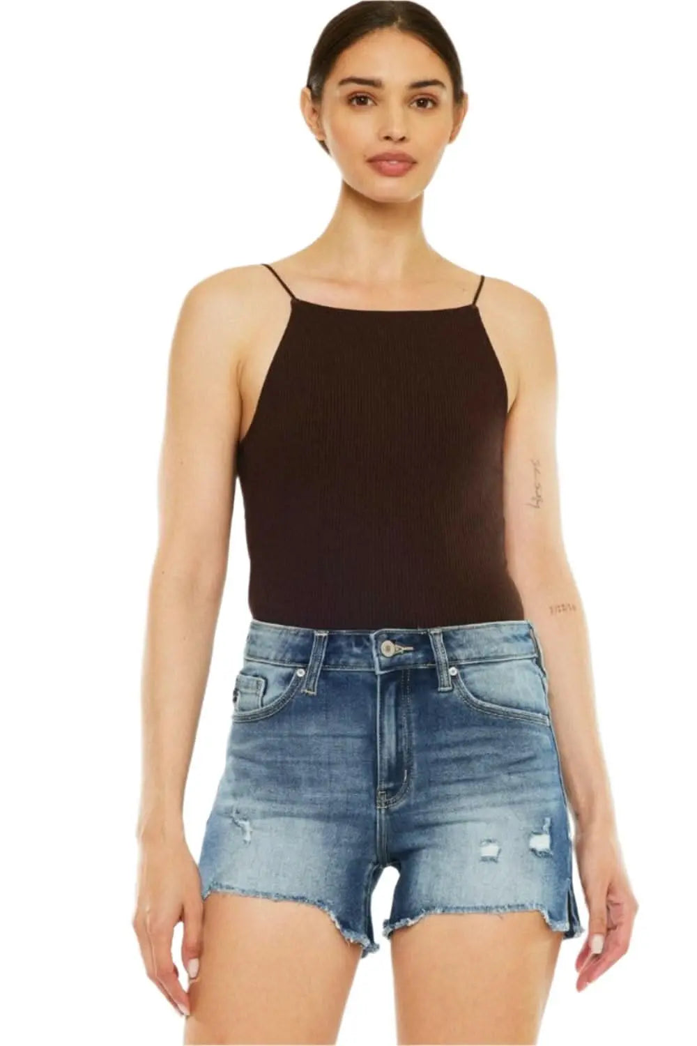 Kancan high-waisted denim shorts - Love Salve 