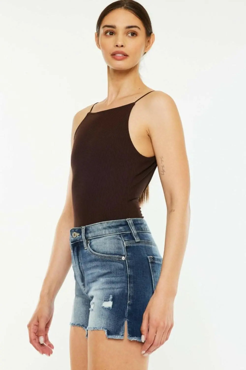 Kancan high-waisted denim shorts - Love Salve 