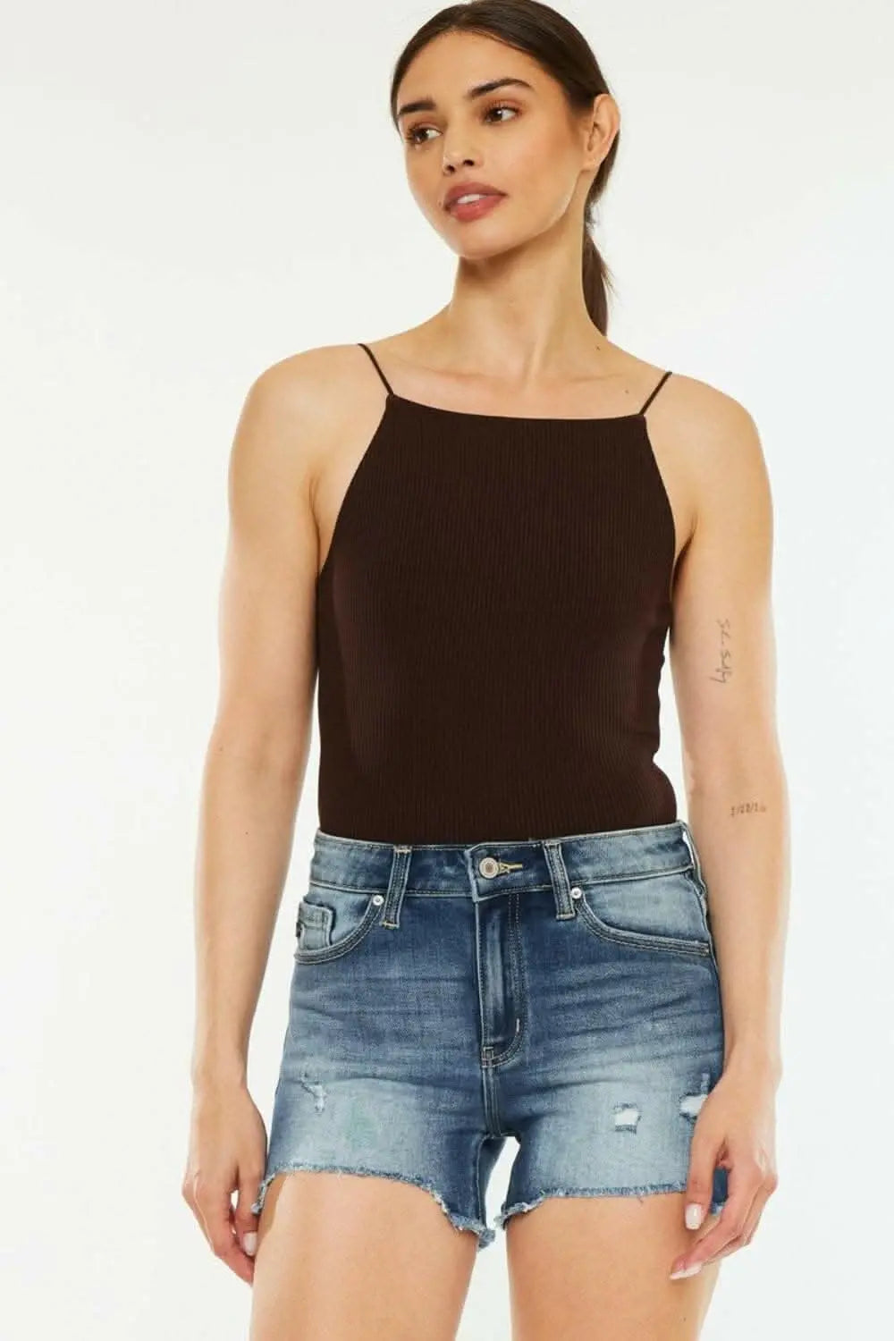 Kancan high-waisted denim shorts - Love Salve 