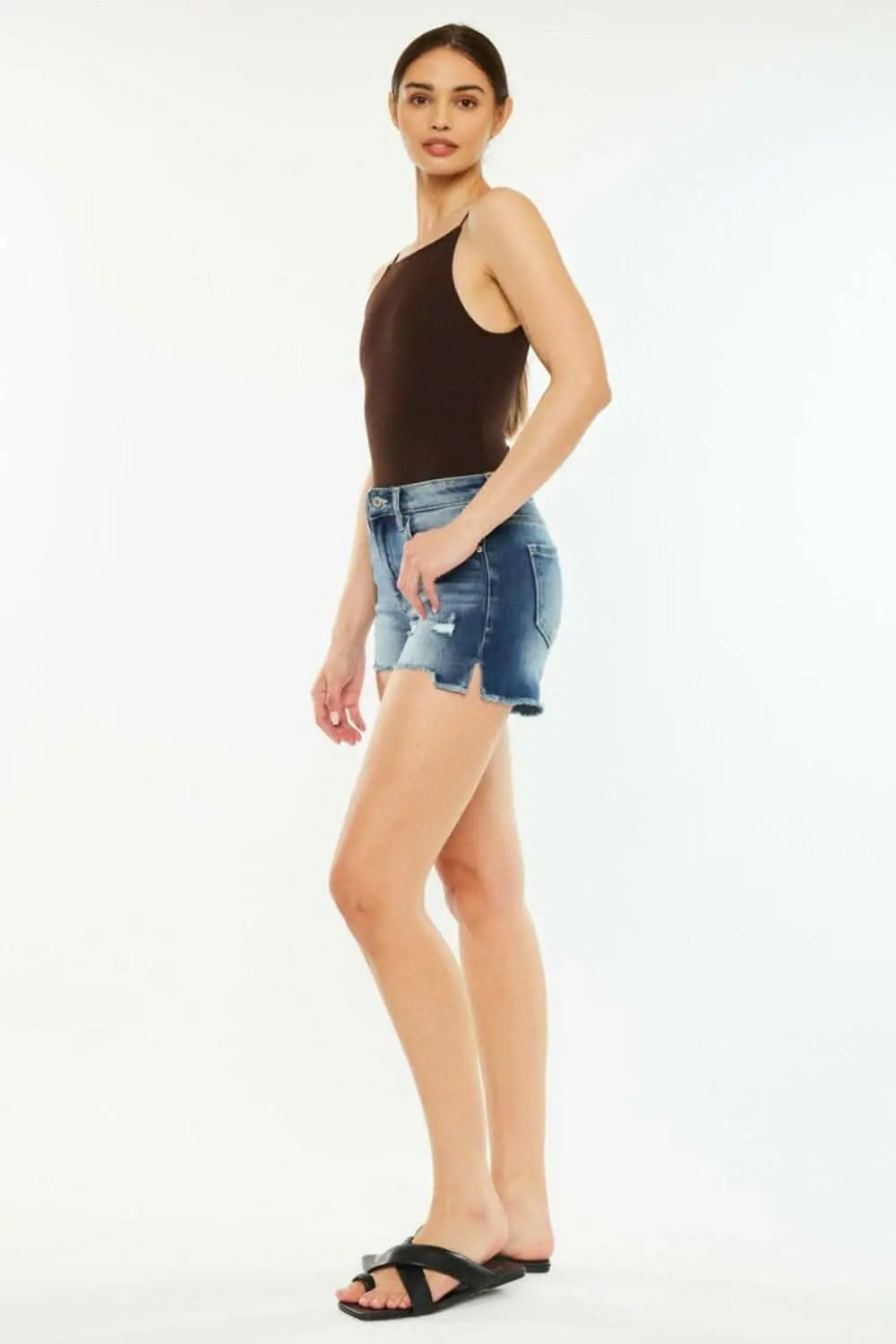 Kancan high-waisted denim shorts - Love Salve 