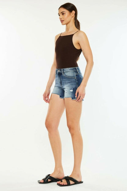 Kancan high-waisted denim shorts - Love Salve 