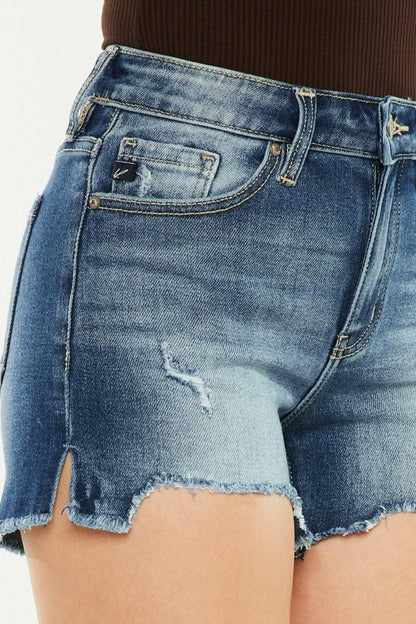 Kancan high-waisted denim shorts - Love Salve 
