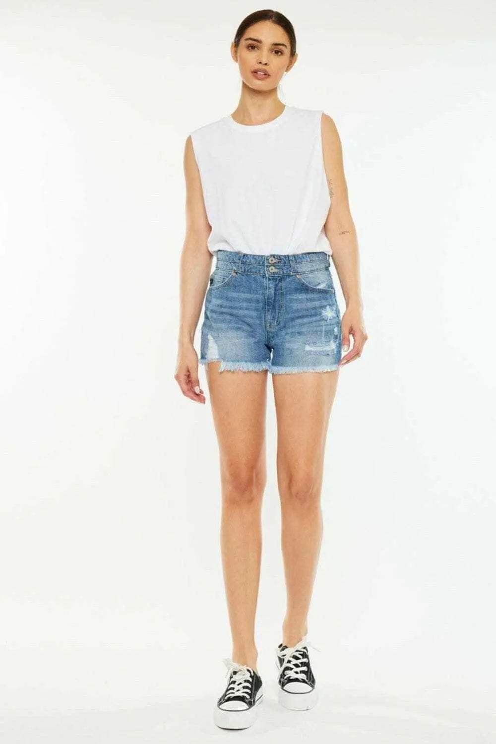Kancan high rise denim shorts - Love Salve 