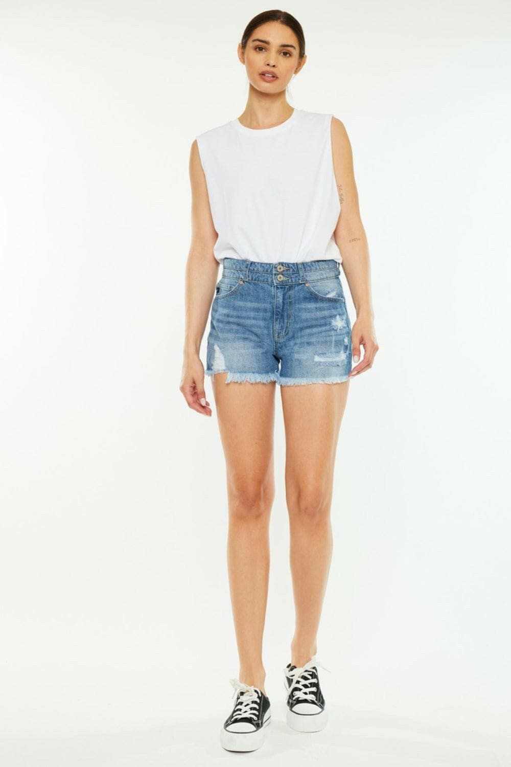 Kancan high rise denim shorts - Love Salve 