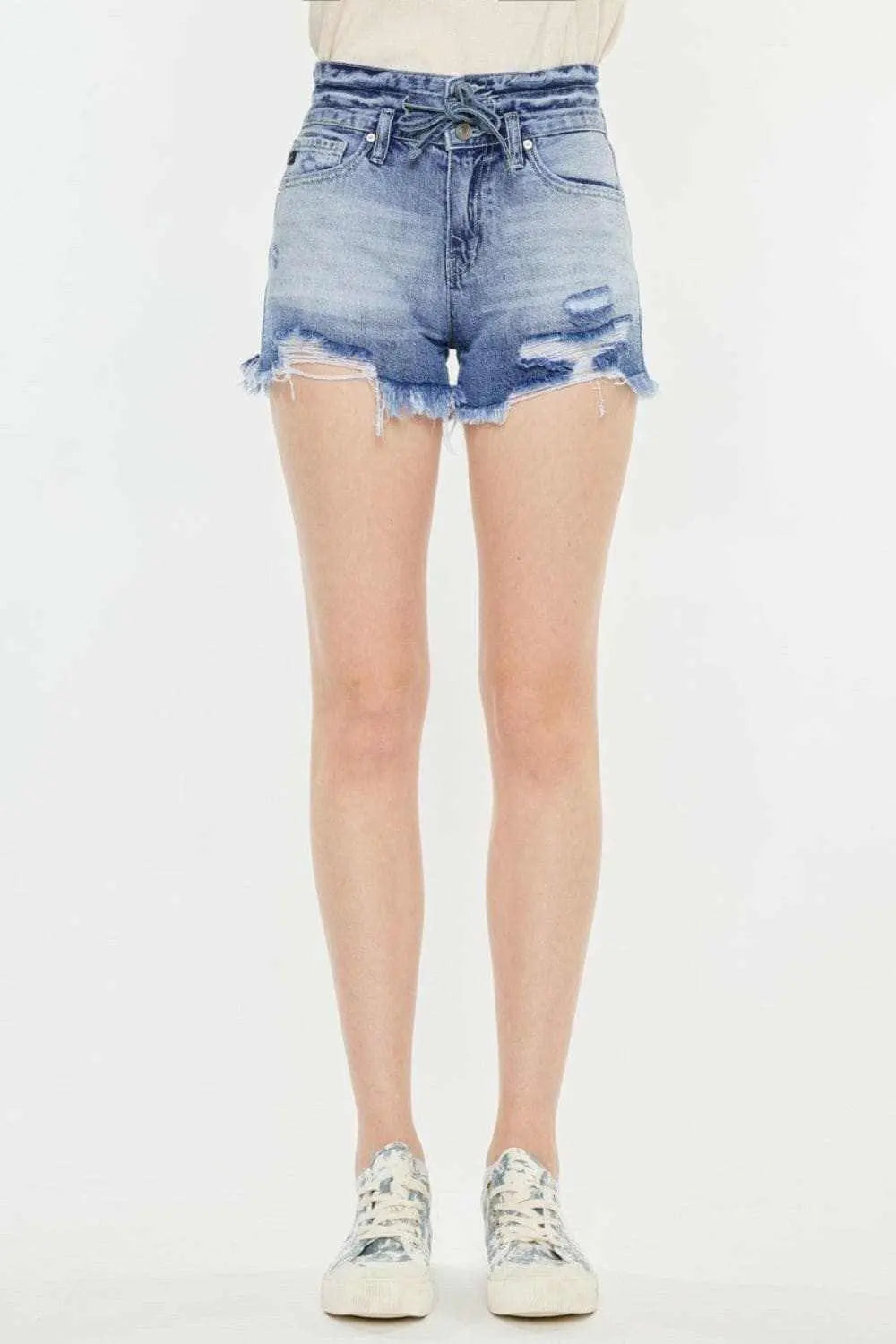 Kancan high rise frayed hem shorts - Love Salve 