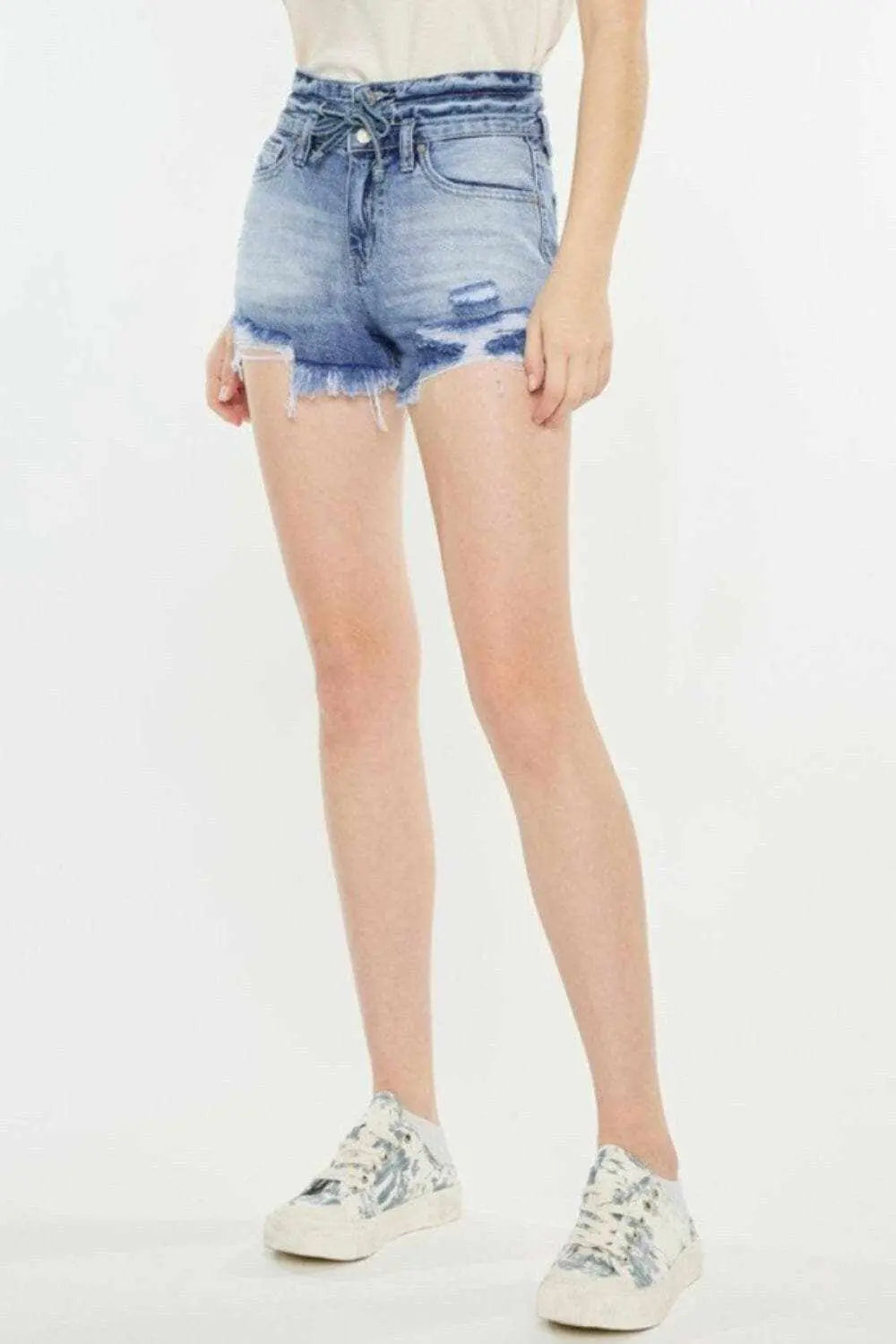 Kancan high rise frayed hem shorts - Love Salve 