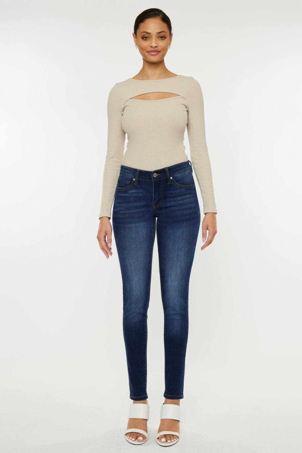 Kancan mid rise ombre skinny jeans - Love Salve 