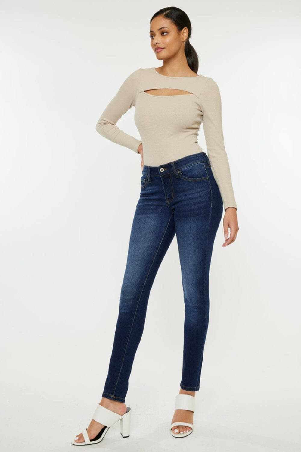 Kancan mid rise ombre skinny jeans - Love Salve 