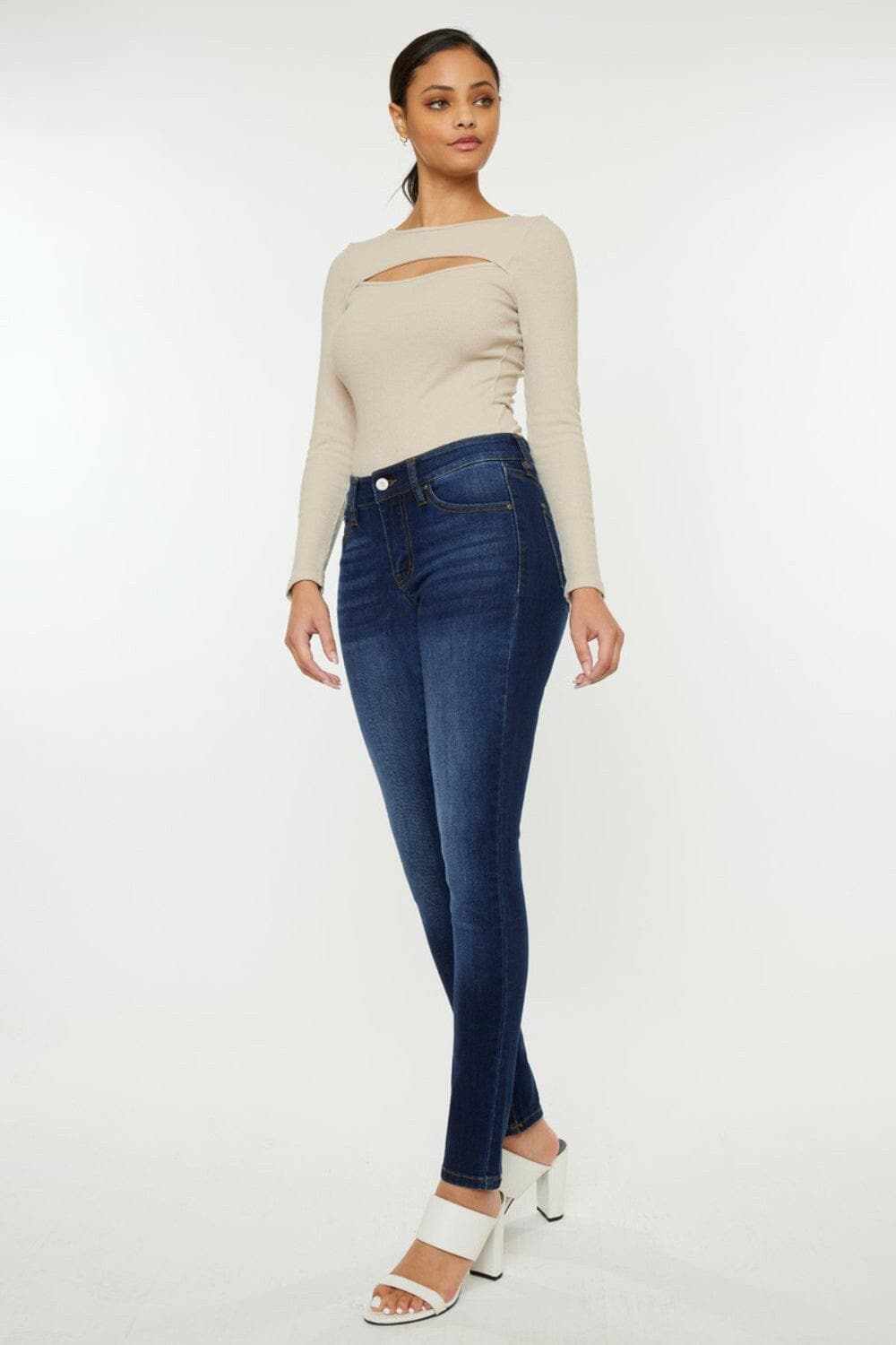Kancan mid rise ombre skinny jeans - Love Salve 