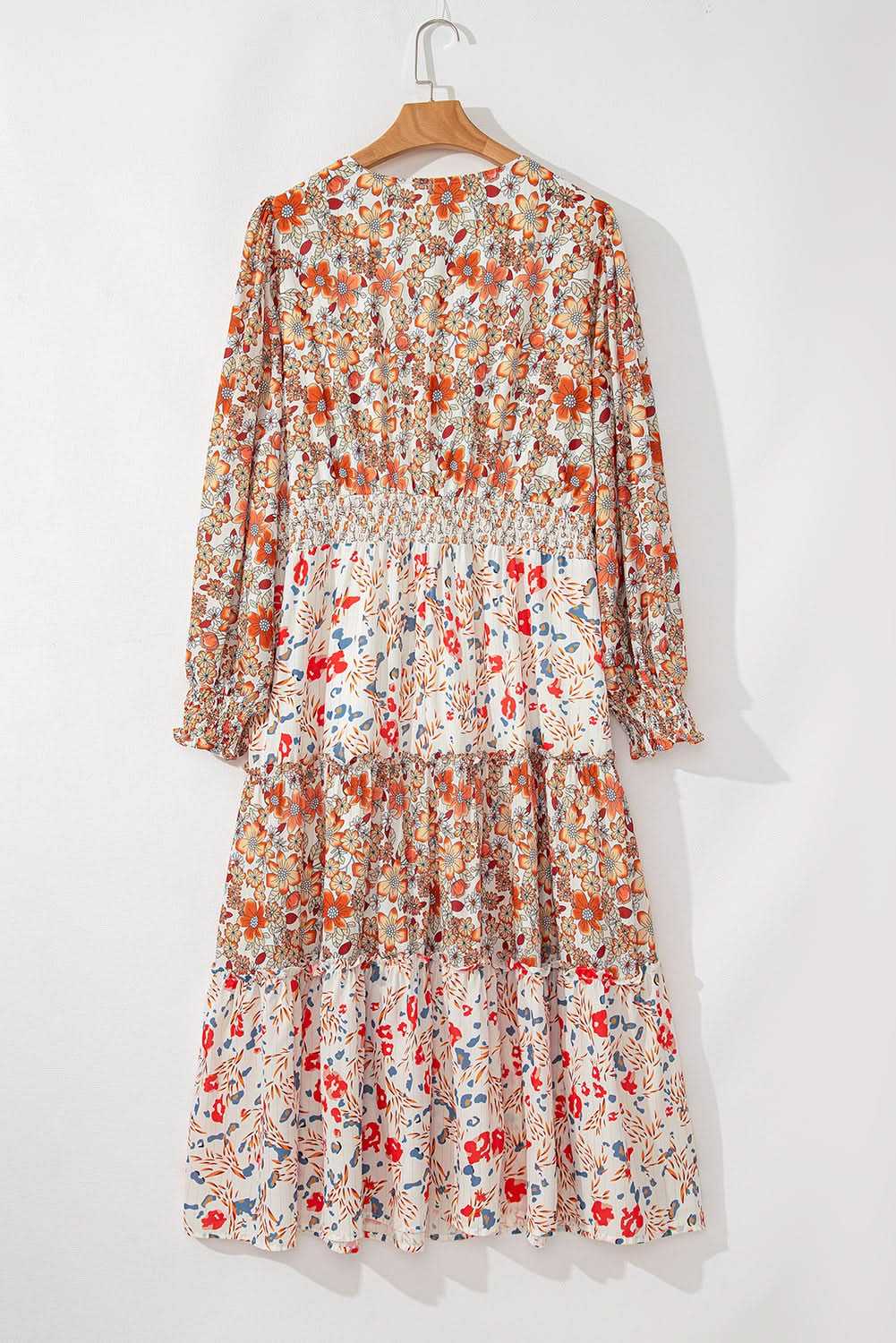 Khaki floral plus size maxi dress - Love Salve 