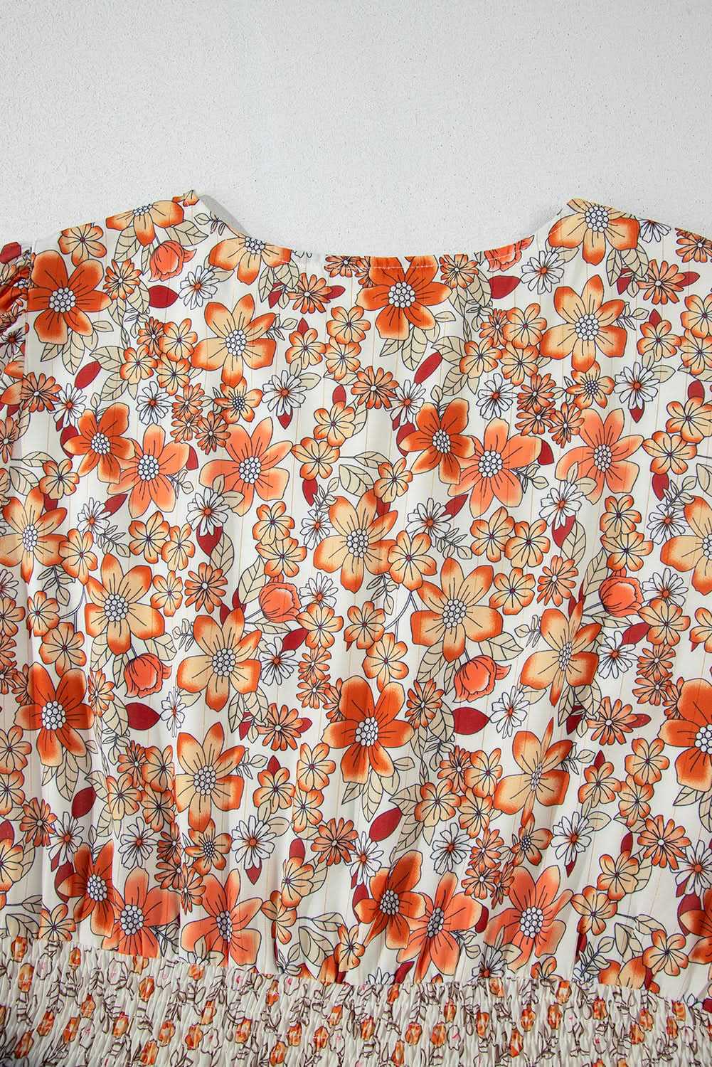 Khaki floral plus size maxi dress - Love Salve 