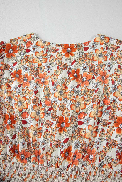 Khaki floral plus size maxi dress - Love Salve 