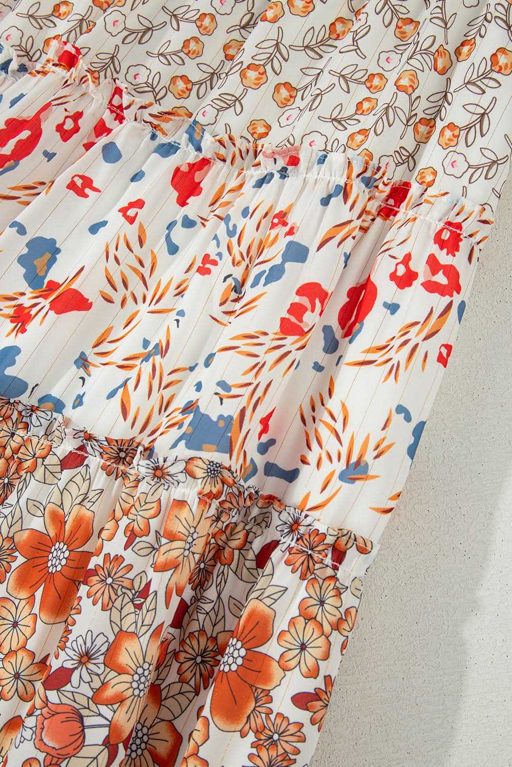 Khaki floral plus size maxi dress - Love Salve 