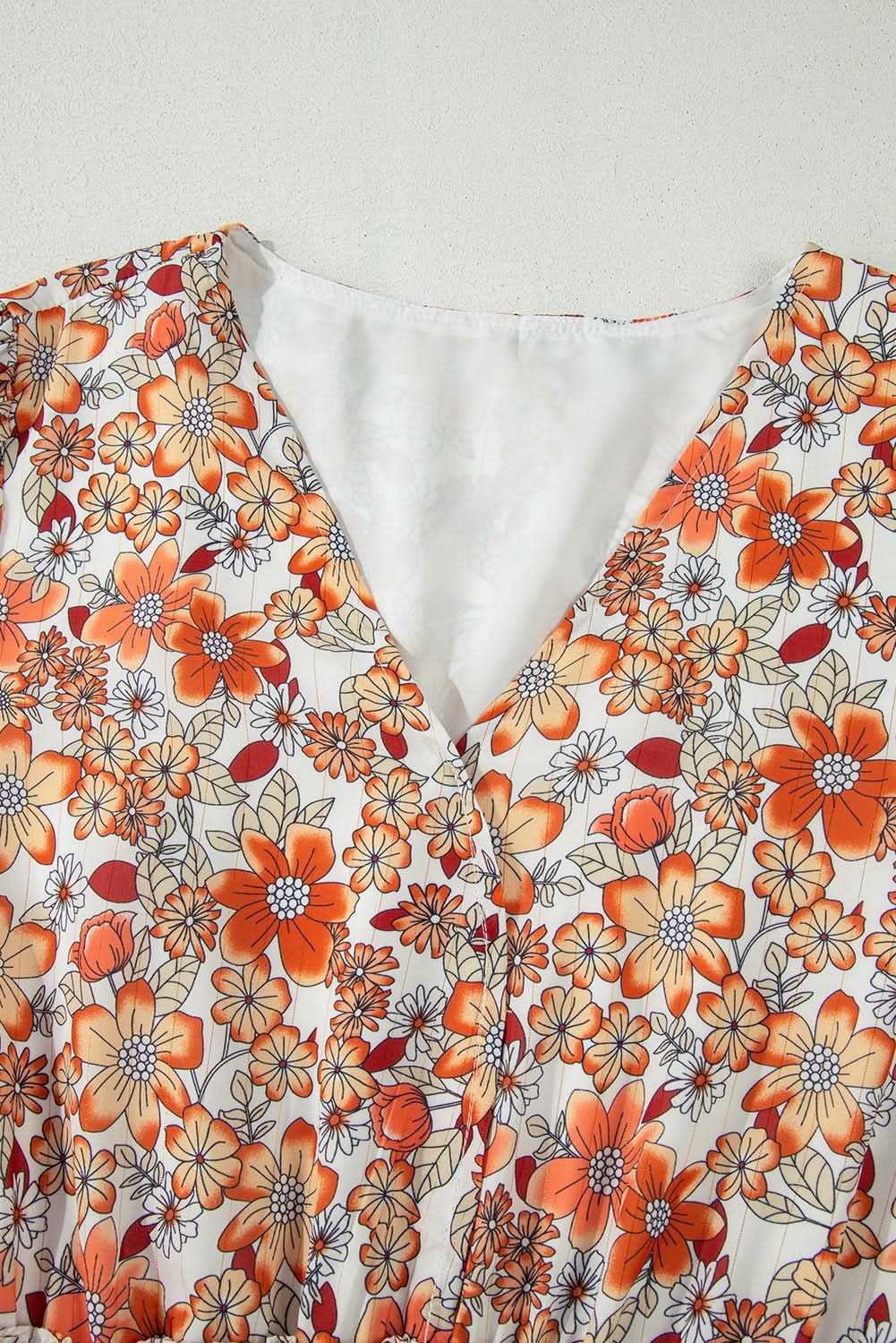 Khaki floral plus size maxi dress - Love Salve 