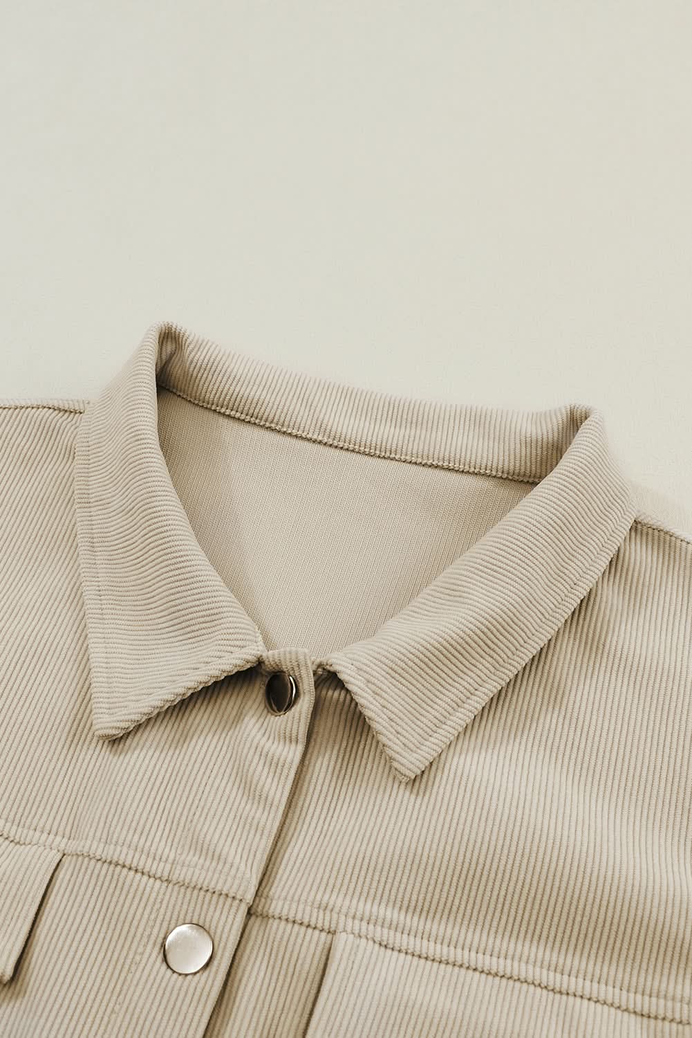 Khaki plus size corduroy jacket - Love Salve 