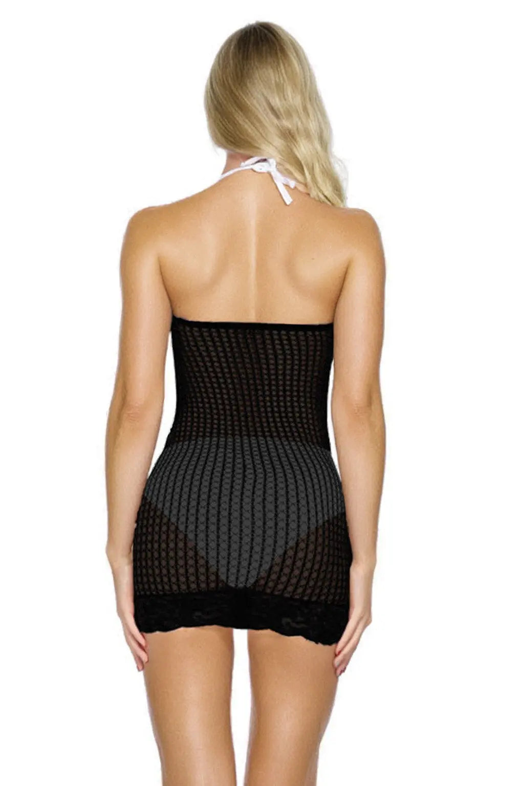 Seamless Mesh High Neck Dress 3wishes.com