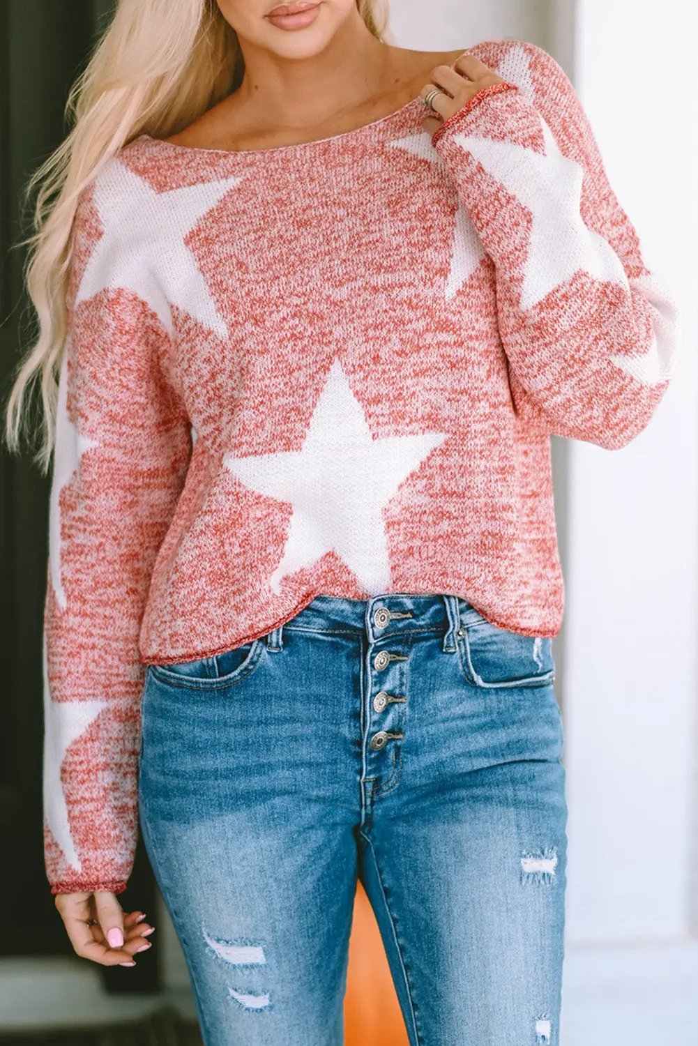 Katharine Star Spangled Casual Knit Sweater for Women - Love Salve 