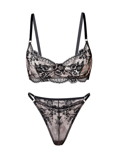 Black Classic Lace Lingerie Set for Elegant Nights