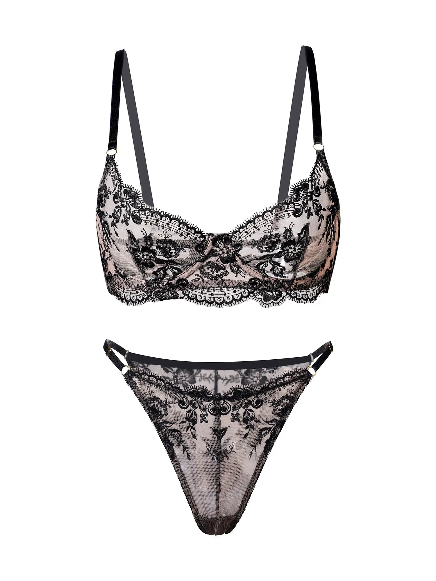 Black Classic Lace Lingerie Set Hello.LA.Girl