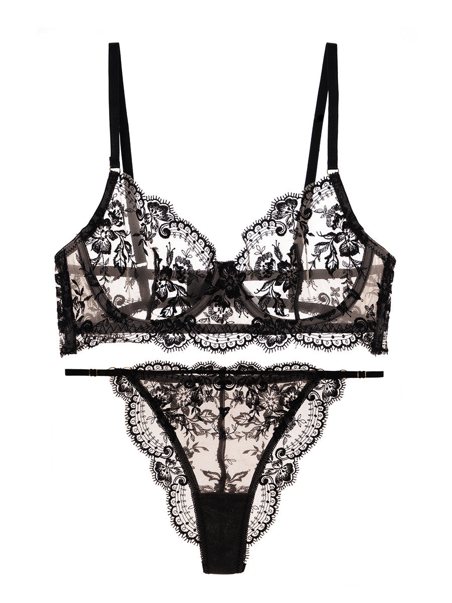 Black Classic Lace Lingerie Set for Elegant Nights