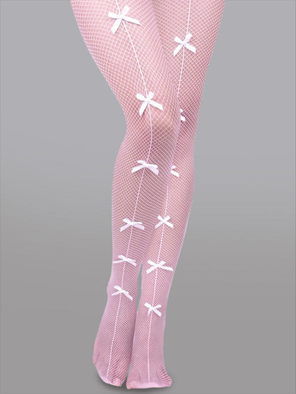 Bow Tie Fishnet Tights for Elegant and Flirty Style