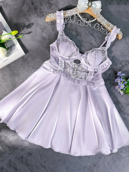 Purple Soft Satin Slip Dress for Special Occasions