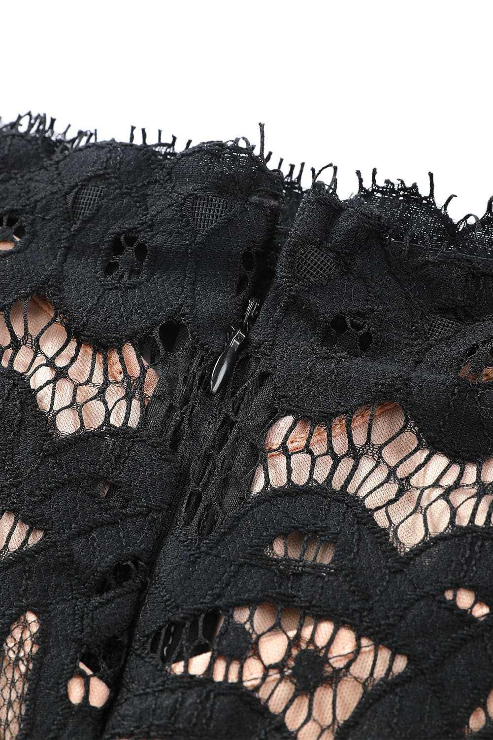Lace off-shoulder dress with sleeves 