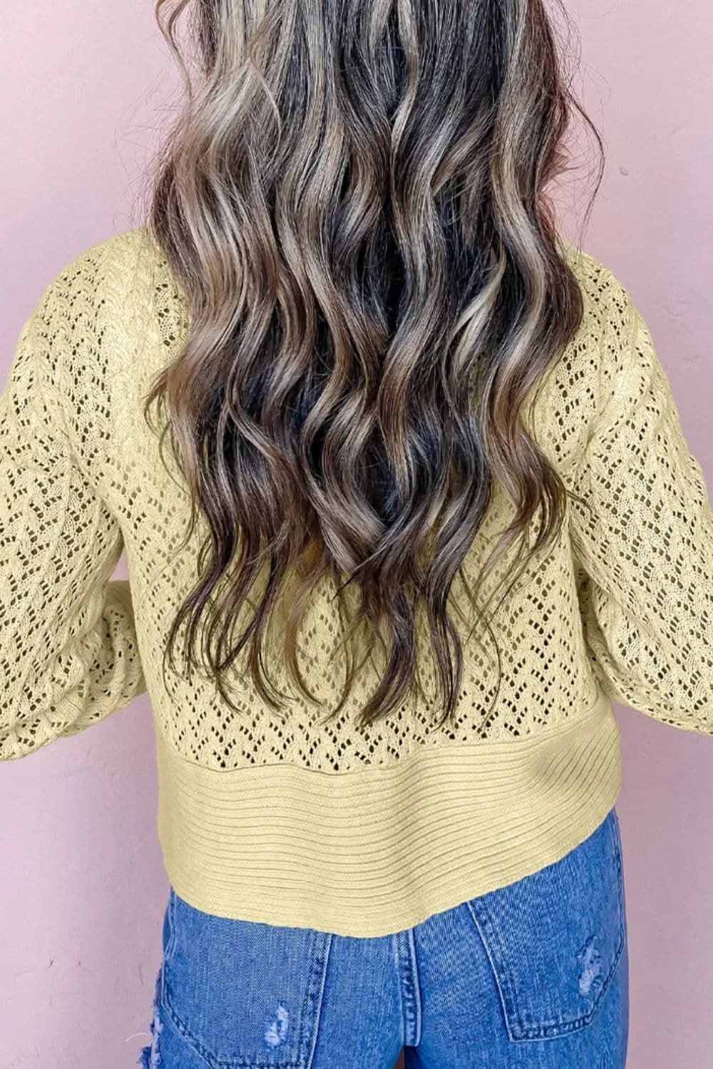 Lacy open front cardigan - long sleeve - Love Salve 