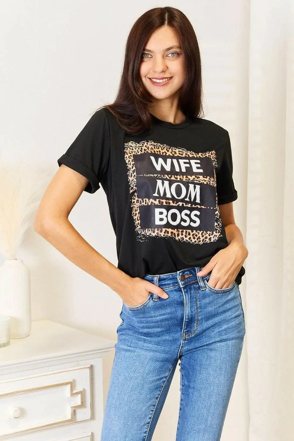 Leopard print empowerment tee - Love Salve 